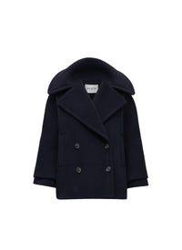 Oversized wool pea jacket - Navy
