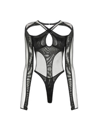CUT-OUT CROSS BODYSUIT