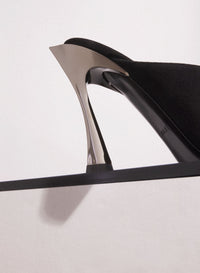 BLACK SUEDE FANG 95 MULES