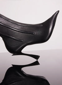 BLACK BONED LEATHER FANG 95 ANKLE BOOTS