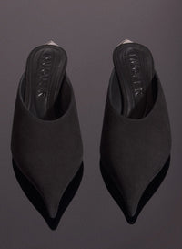 BLACK SUEDE FANG 55 MULES