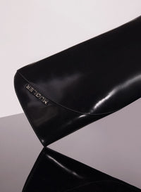 BLACK LEATHER SANTIAG BOOTS