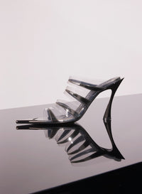 CHROME LEATHER FANG 95 SPIKE SANDALS