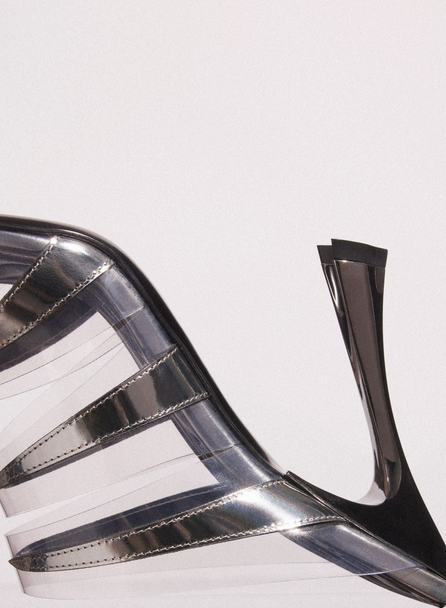 CHROME LEATHER FANG 95 SPIKE SANDALS