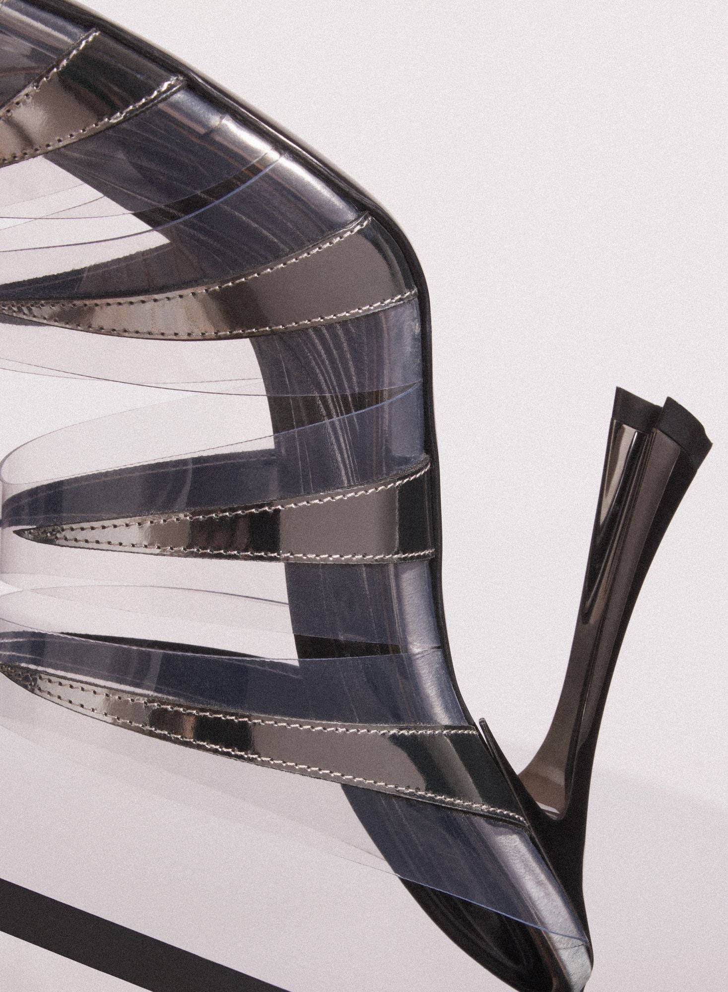 CHROME LEATHER FANG 95 SPIKE SANDALS