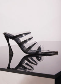 CHROME LEATHER FANG 95 SPIKE SANDALS