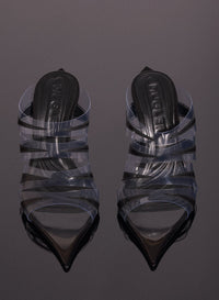 CHROME LEATHER FANG 95 SPIKE SANDALS