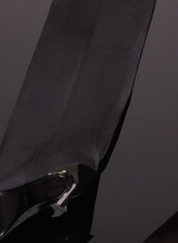 BLACK SUEDE PIERCING FANG 95 GARTER BOOTS