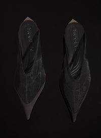 BLACK MESH FANG FANG MULES