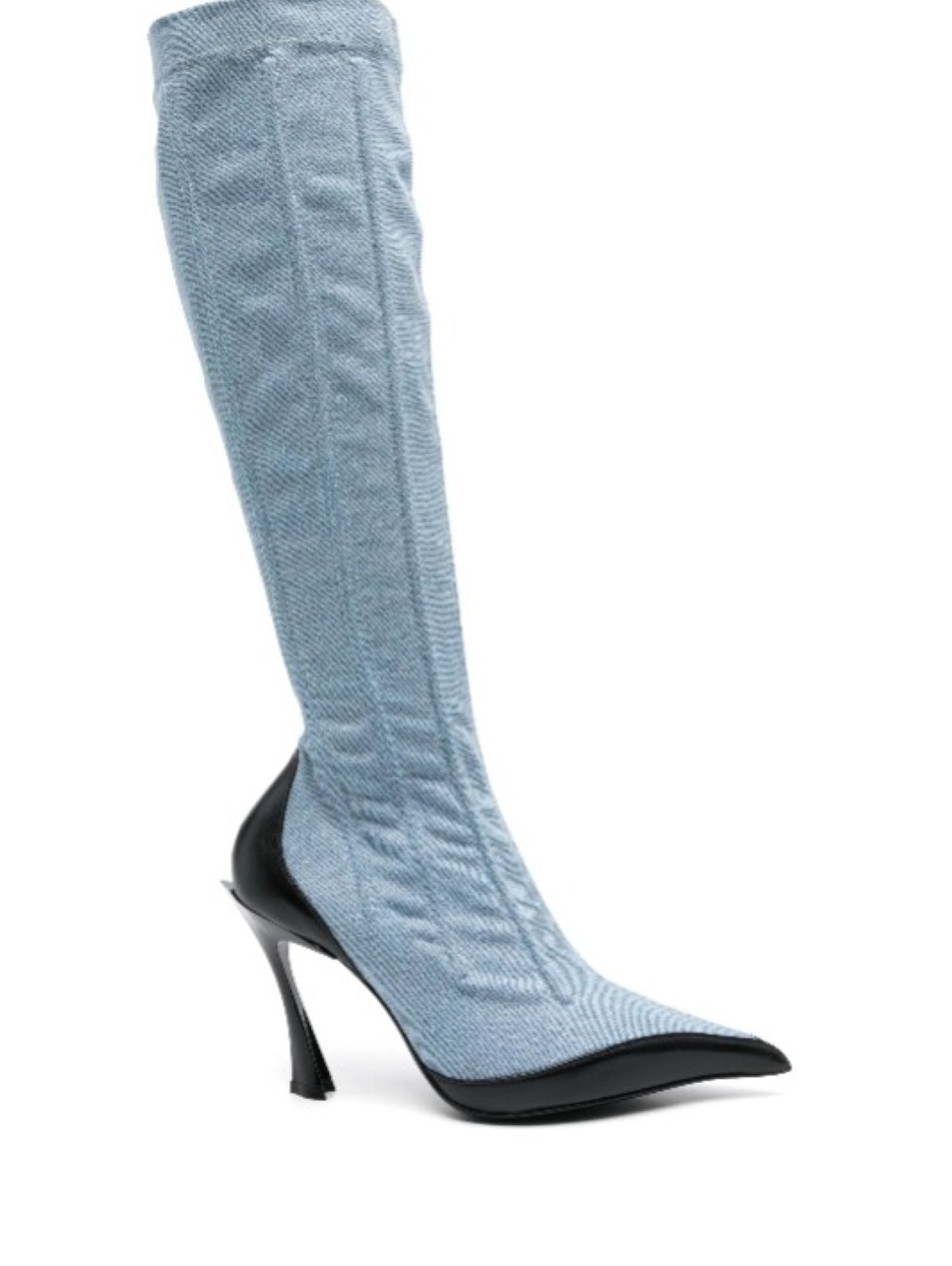 WASHED BLACK DENIM FANG 95 BOOTS