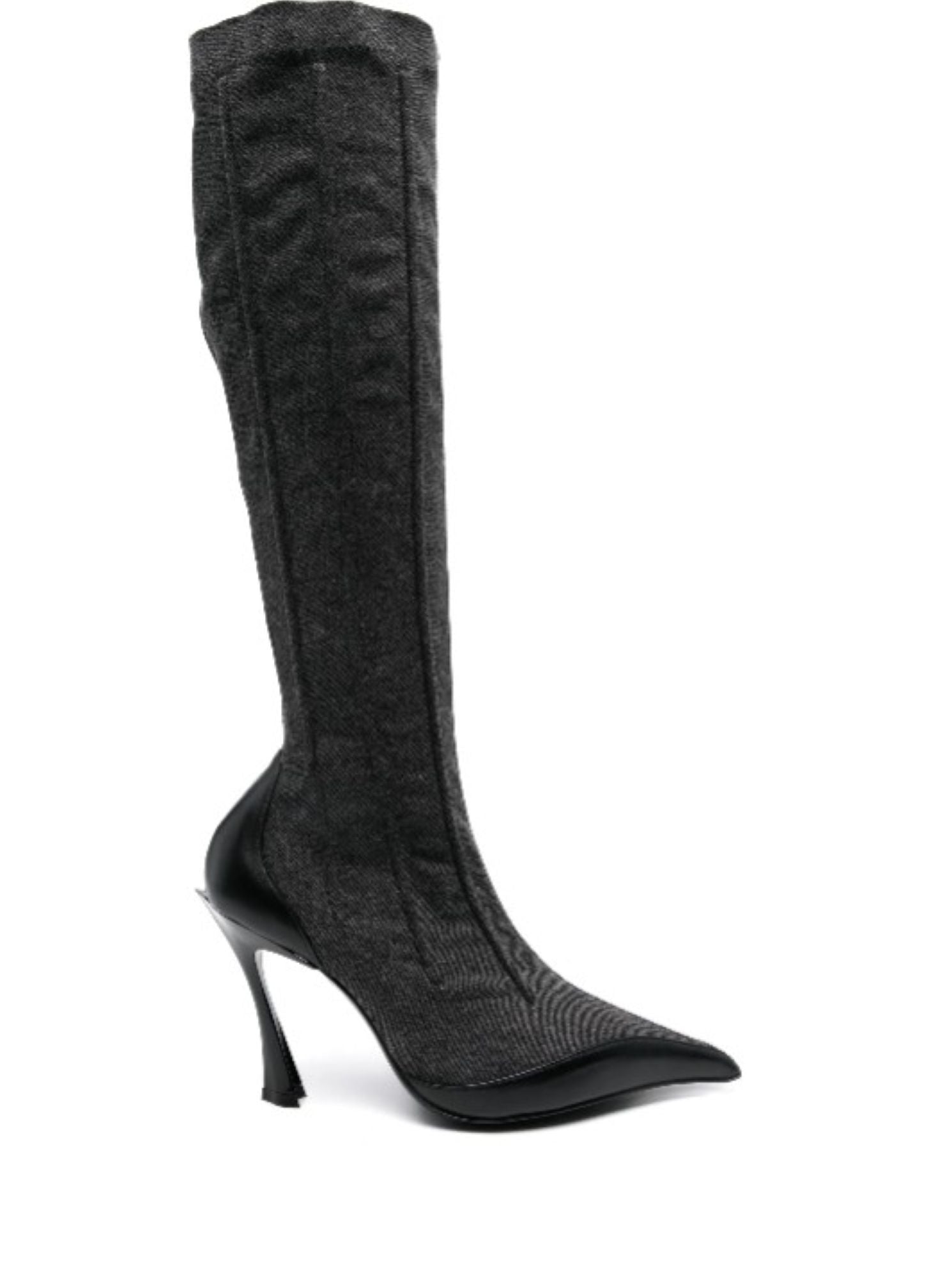 WASHED BLACK DENIM FANG 95 BOOTS