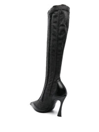 WASHED BLACK DENIM FANG 95 BOOTS