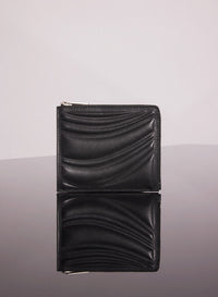 BLACK EMBOSSED SPIRAL WALLET