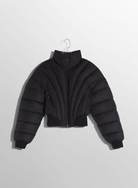 BLACK  PADDED BOMBER JACKET