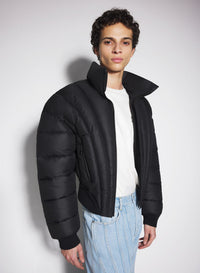 BLACK  PADDED BOMBER JACKET