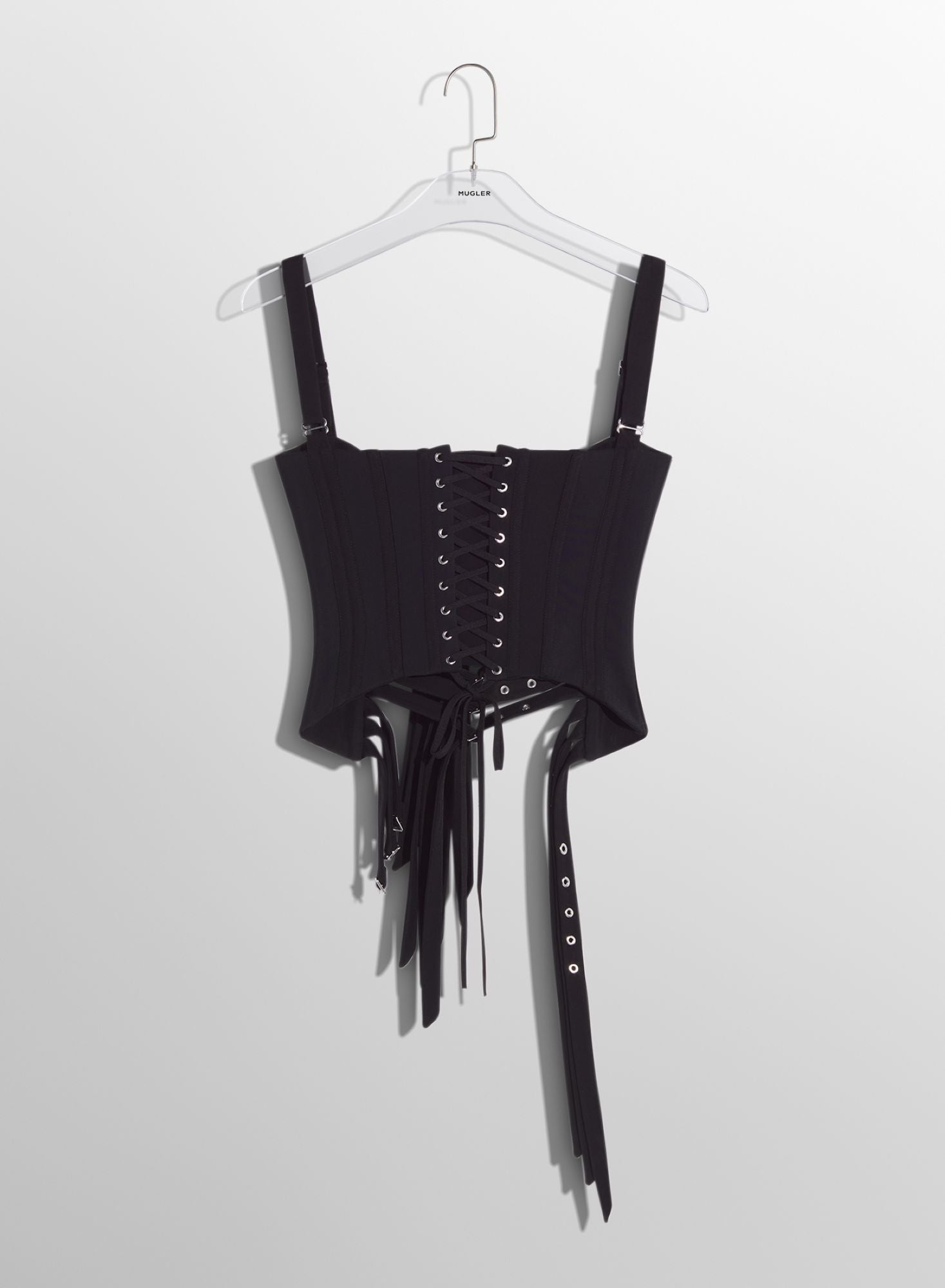 BLACK BUCKLED CORSET TOP