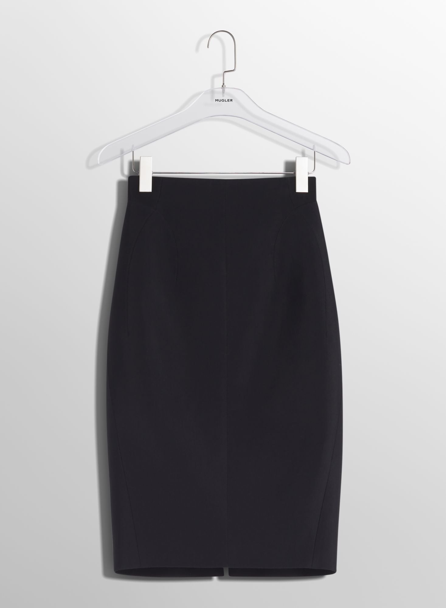 BLACK BUCKLED TAILORED SKIRT