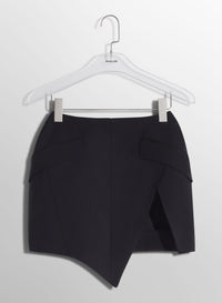 BLACK SLITTED MINI SKIRT