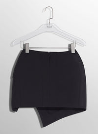 BLACK SLITTED MINI SKIRT