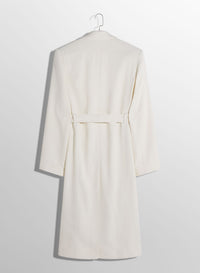 OFF-WHITE RIBBED BELTED COAT