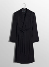 OFF-WHITE RIBBED BELTED COAT