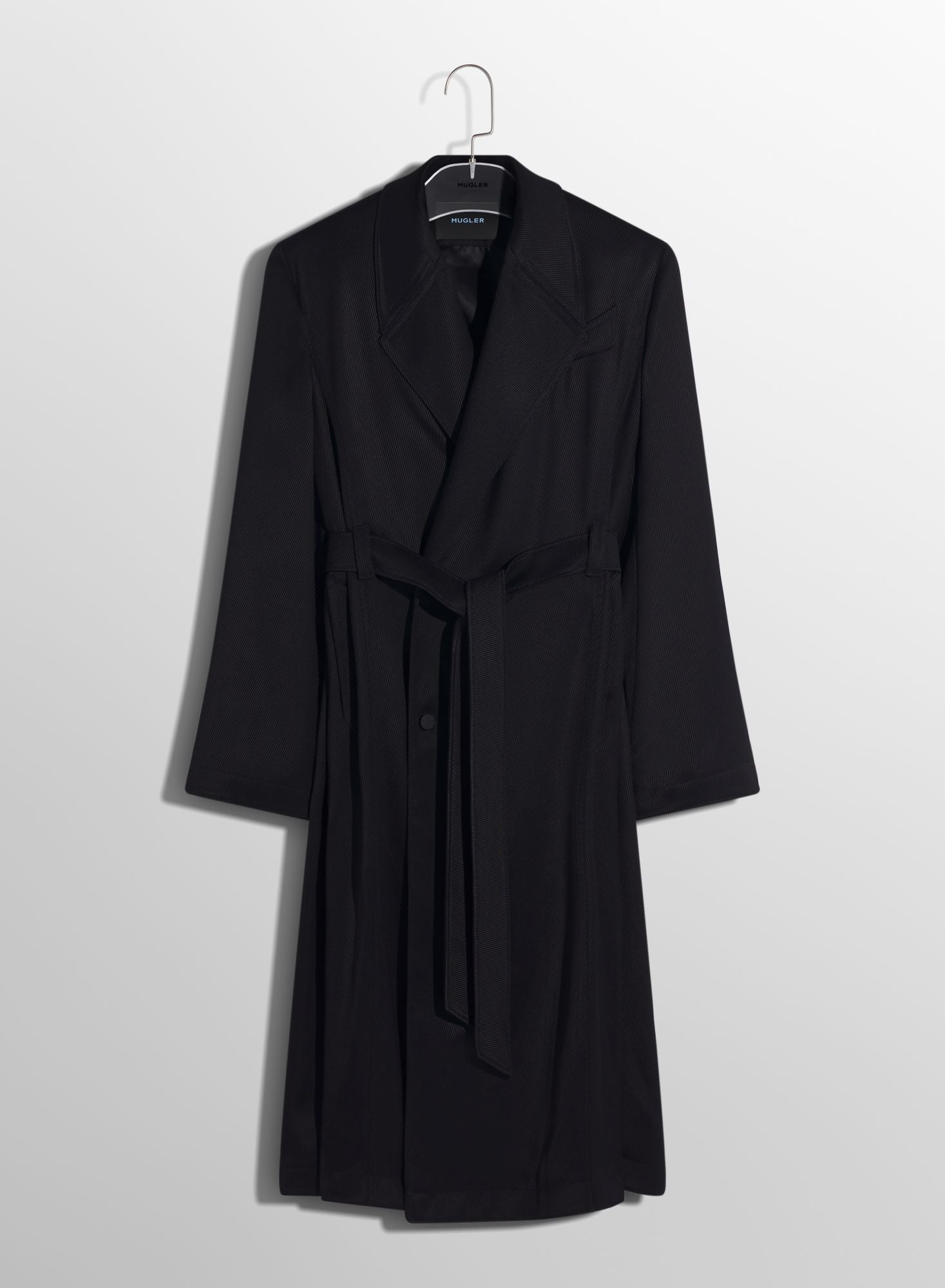 OFF-WHITE RIBBED BELTED COAT