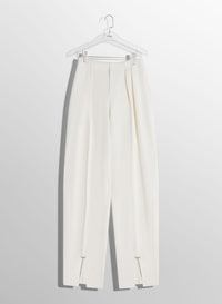 OFF-WHITE PIERCED LOOSE TAILORED TROUSERS