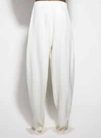 OFF-WHITE PIERCED LOOSE TAILORED TROUSERS