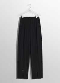 OFF-WHITE PIERCED LOOSE TAILORED TROUSERS