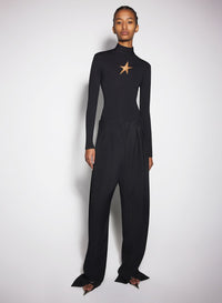 OFF-WHITE PIERCED LOOSE TAILORED TROUSERS