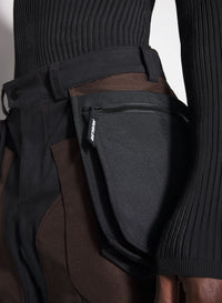 BLACK TECHNICAL FABRIC CARGO SHORTS