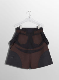 BLACK TECHNICAL FABRIC CARGO SHORTS