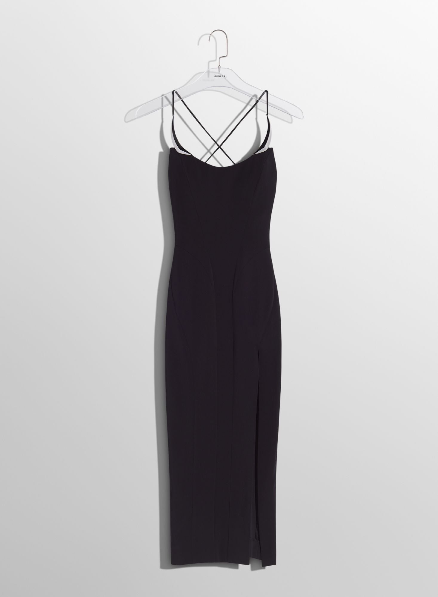 BLACK COCKTAIL DRESS WITH METALLIC DETAILS