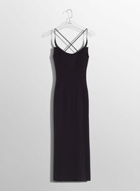 BLACK COCKTAIL DRESS WITH METALLIC DETAILS