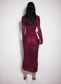 BLACK SHEER RUCHED DRESS