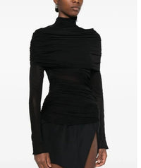 BLACK RUCHED TOP