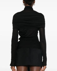 BLACK RUCHED TOP