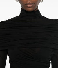 BLACK RUCHED TOP