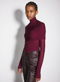 BLACK RUCHED TOP