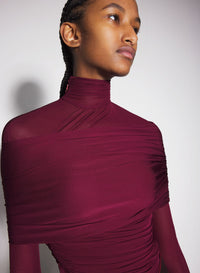 BLACK RUCHED TOP