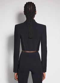 BLACK ZIPPED WOOL JACKET