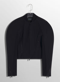 BLACK SCULPTURED SCUBA JACKET