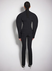 BLACK SCULPTURED SCUBA JACKET