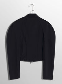 BLACK SCULPTURED SCUBA JACKET