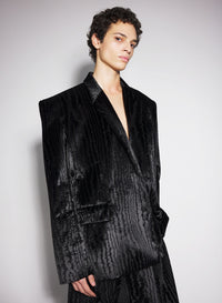 BLACK MOIRÉ VELVET JACKET