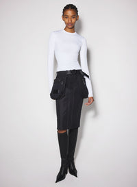 WHITE FITTED KNIT TOP