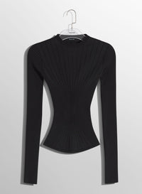 WHITE FITTED KNIT TOP