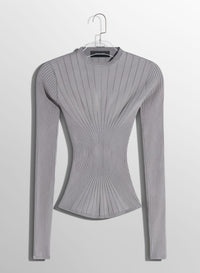 WHITE FITTED KNIT TOP