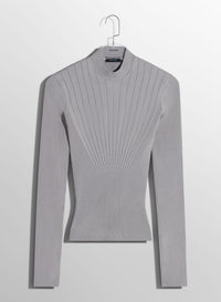 BLACK FITTED KNIT TOP