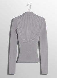 BLACK FITTED KNIT TOP
